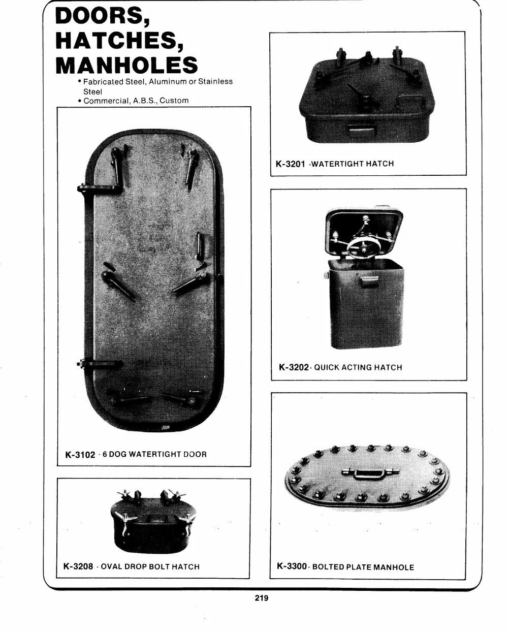 Marine Enclosures — page 1 of the Dibblee Industries catalog (W.J. Keating, 1940–)