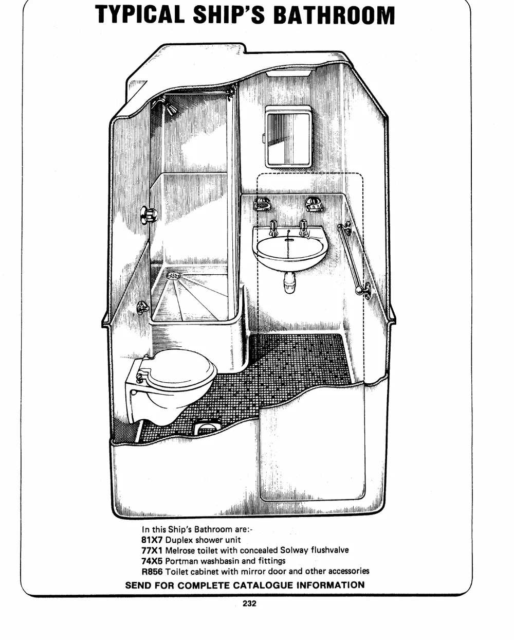 Ships' Bathrooms — page 1 of the Dibblee Industries catalog (W.J. Keating, 1940–)